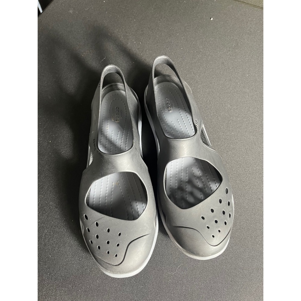 Crocs Swiftwater Charcoal Gray Slingback Sport Sandals Water Shoes
